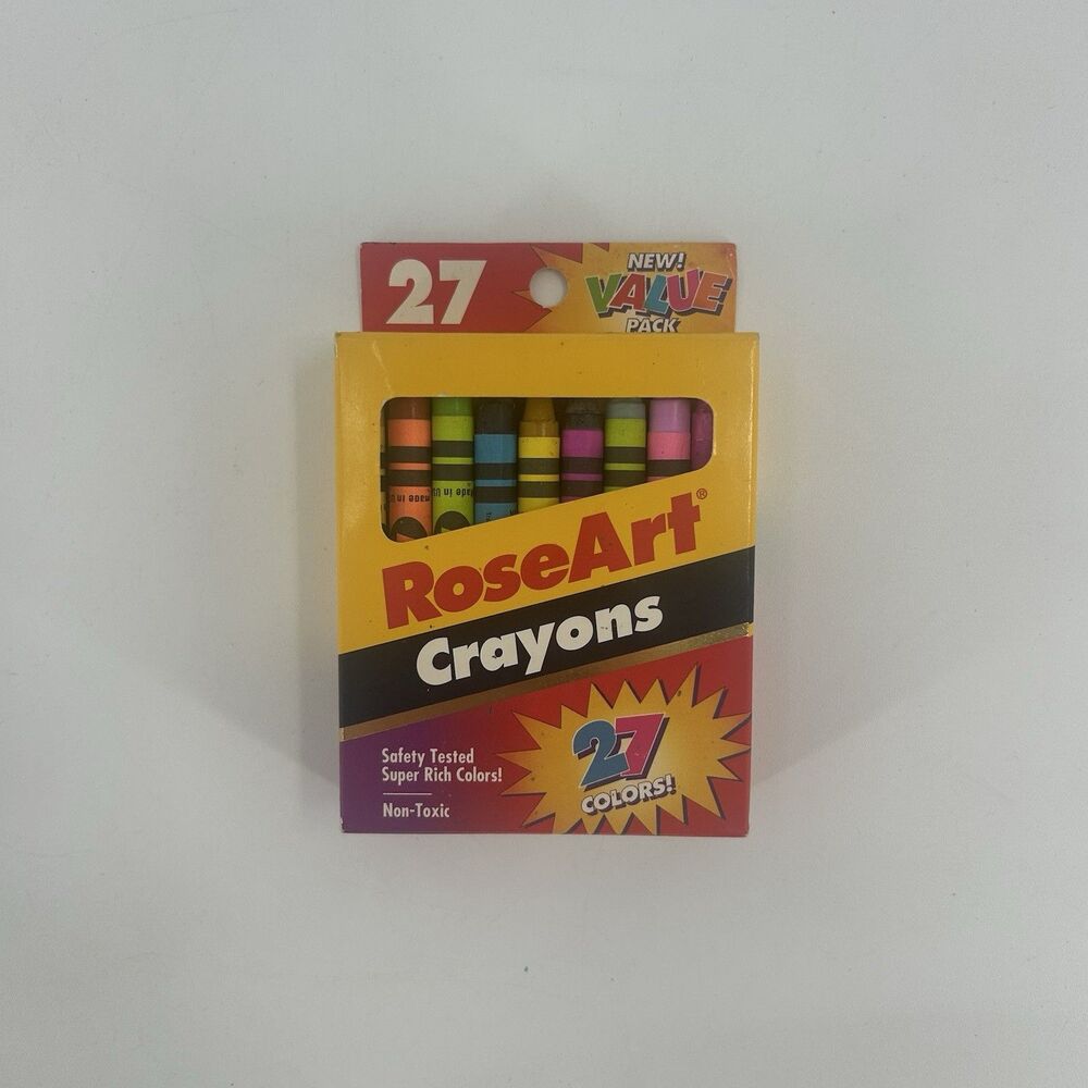 Vintage 1995 RoseArt Crayons 27 Value Pack No. 124 USA Rare HTF Fast Shipping